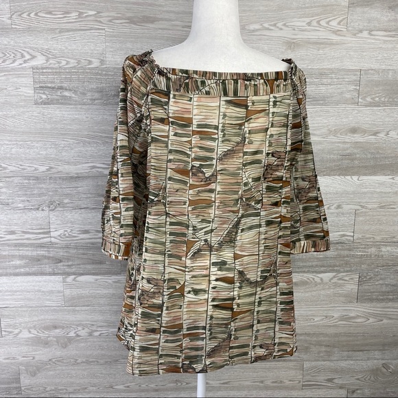 NWOT vintage Perte by Krizia Cotton Abstract Print Blouse - Picture 5 of 7